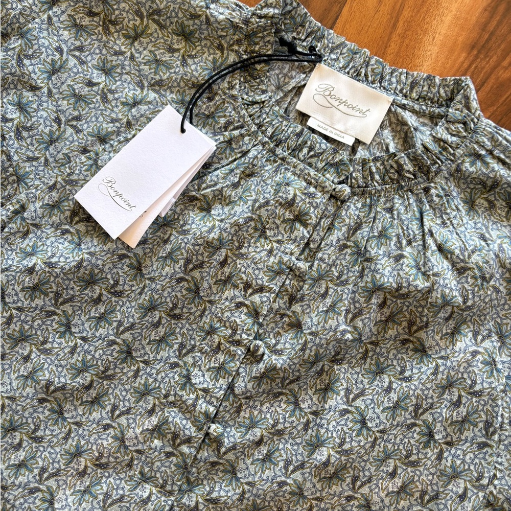 NWT Bonpoint Women’s Ibiza Floral Blouse 38 Euro S M 4 6 US Smocked Boho Liberty